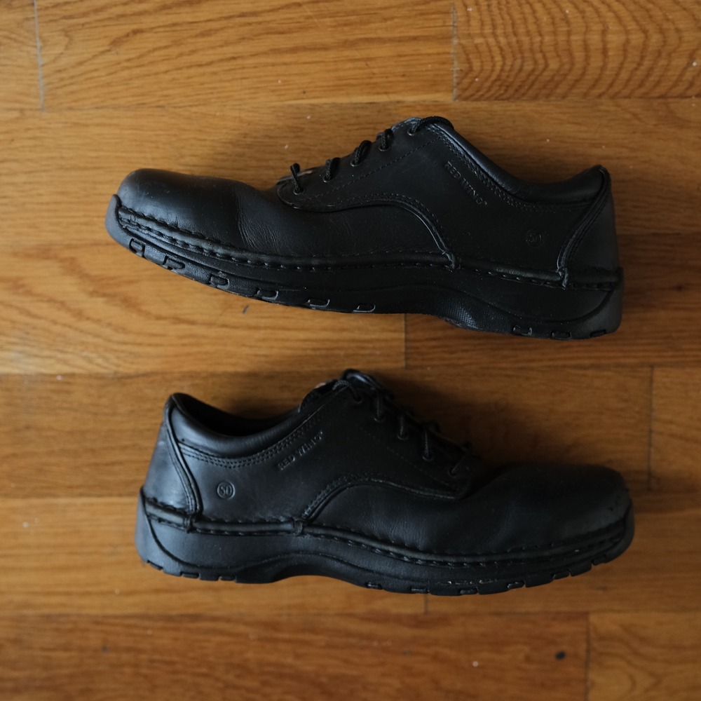 Red Wing Oxford Shoes Men Black Leather Safety Work Utility 10 6703 Workwear